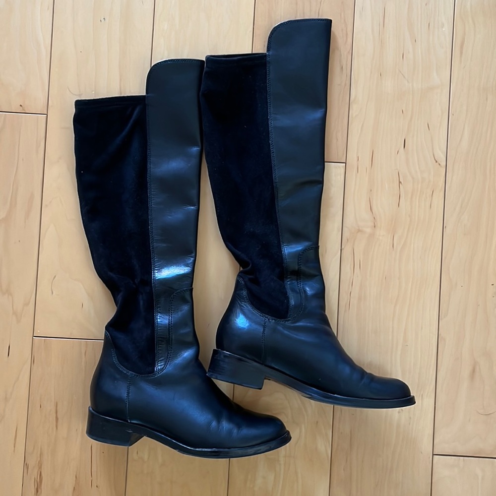 Cole Han boots with stretch leather calf.